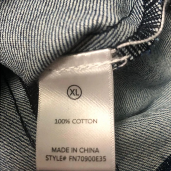 Fashion Nova Hey Girl Patchwork Denim Cropped & Jacket Straight Leg Jeans 14 XL - Picture 10 of 11